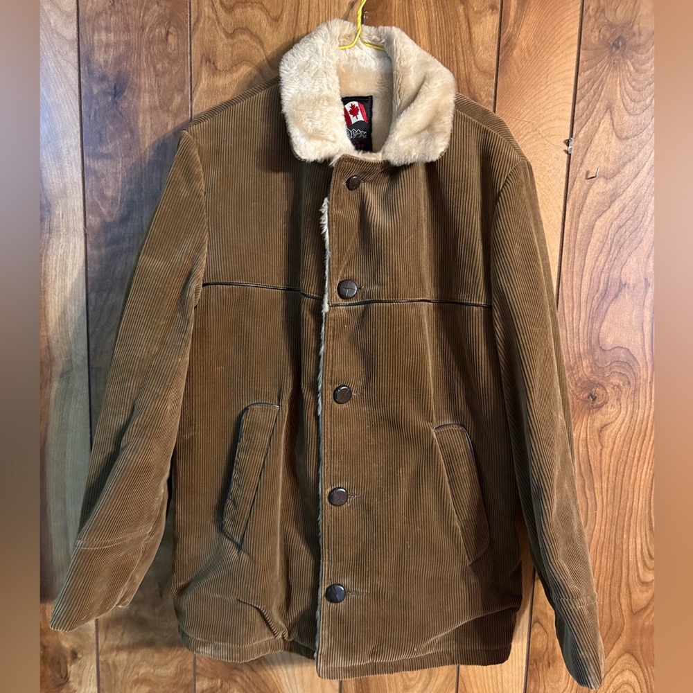 Heavy Weight Men’s Corduroy Faux Fur Lined Jacket